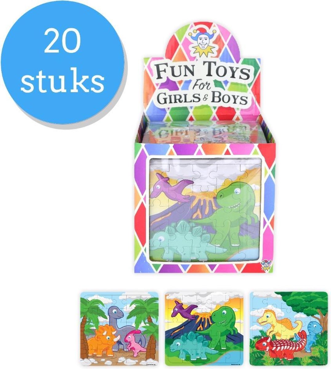 Uitdeelcadeau puzzel Dinos - 20 Stuks - Traktatie - Klein speelgoed - GRATIS Verzending